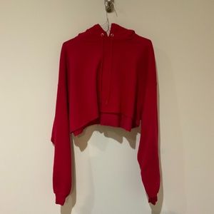 Cropped Vintage Style Hoodie